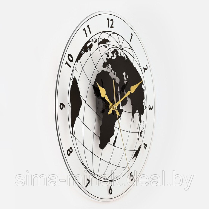 Часы настенные, серия: Интерьер, "Глобус", плавный ход, d-39 см - фото 2 - id-p200341639