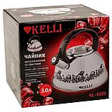 Чайник со свистком 3 л Kelli KL-4309, фото 3