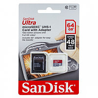 Карта памяти MicroSDXC 64GB SanDisk Ultra® UHS-I, Class 10, 48 МБ/с