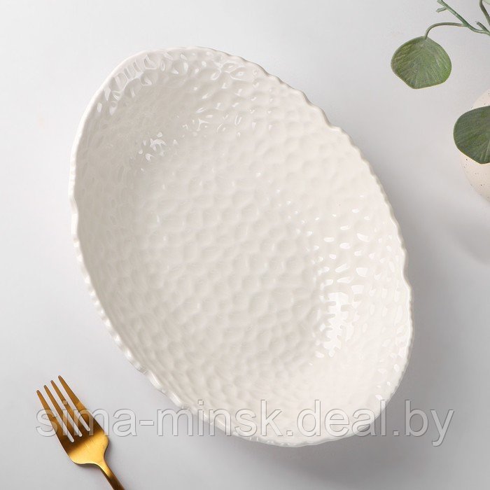 Блюдо керамическое овальное «Воздушность», 1 л, цвет белый - фото 2 - id-p200342730