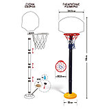 Баскетбольный набор «Баскетбол», регулируемая стойка с щитом (4 высоты: 28 см/57 см/85 см/115 см), сетка, мяч,, фото 4
