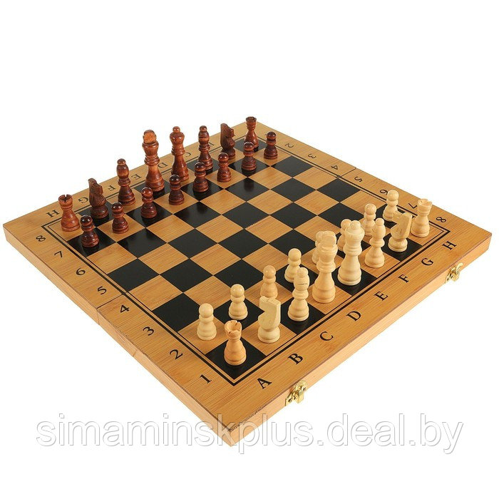 Настольная игра 3 в 1 "Король": нарды, шахматы, шашки, 39 х 39 см - фото 1 - id-p200358756