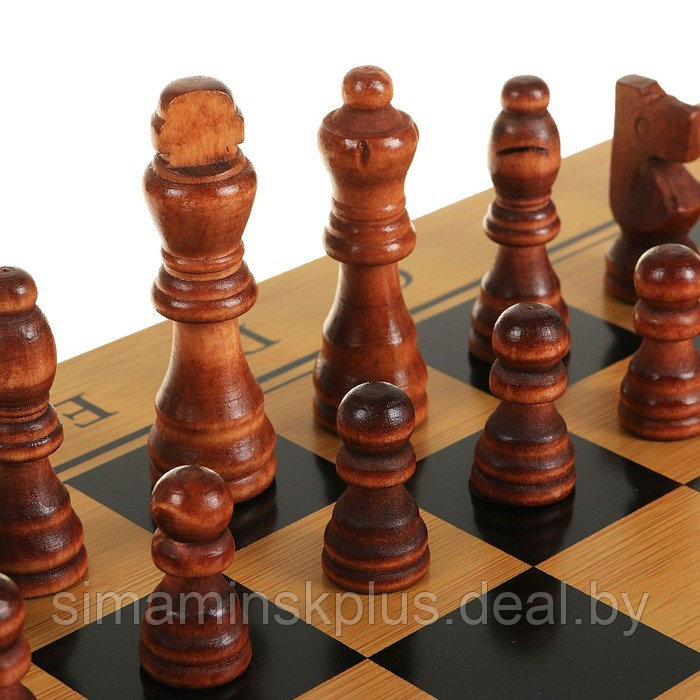 Настольная игра 3 в 1 "Король": нарды, шахматы, шашки, 39 х 39 см - фото 2 - id-p200358756