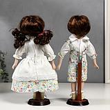 Кукла коллекционная парочка набор 2 шт "Стася и Егор в нарядах в цветочек" 30 см, фото 4