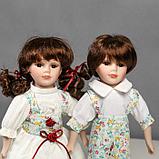Кукла коллекционная парочка набор 2 шт "Стася и Егор в нарядах в цветочек" 30 см, фото 5