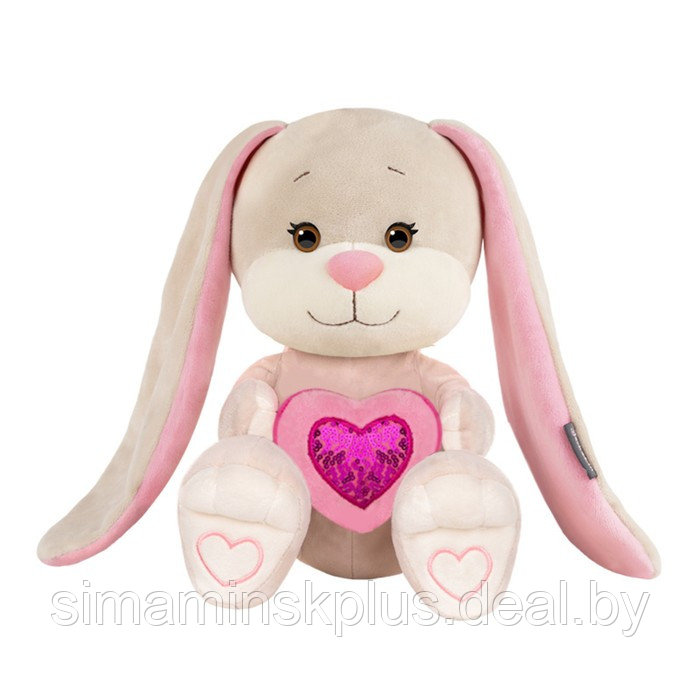 Мягкая игрушка «Зайка с розовым сердцем», 25 см - фото 1 - id-p200357878