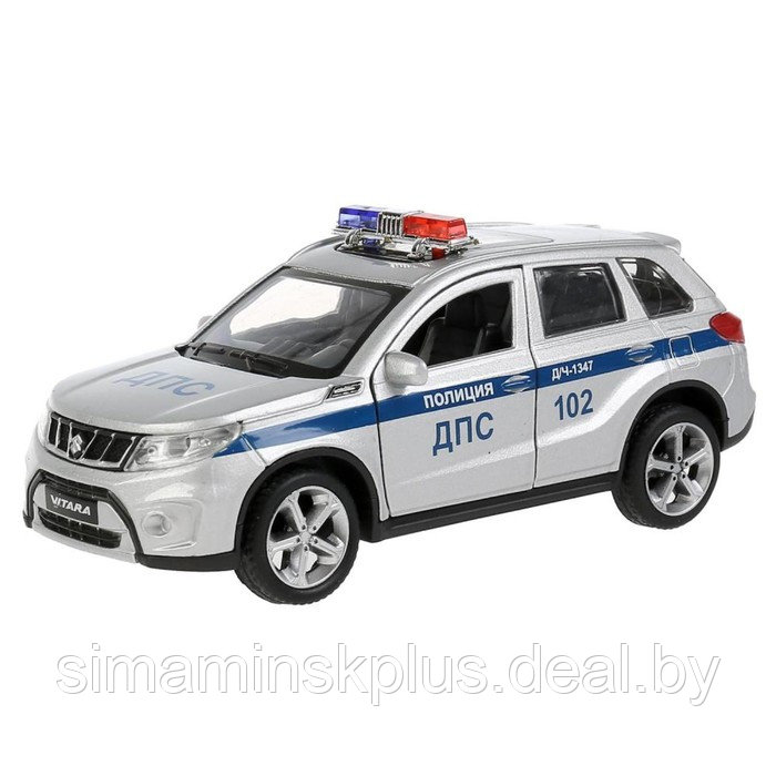 Машина металлическая «Suzuki Vitara полиция», 12 см, открываются двери и багажник, цвет серебристый - фото 1 - id-p200355834