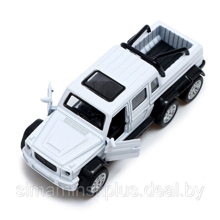 Машина металлическая «Джип 6X6», 1:32, инерция, цвет белый - фото 3 - id-p200355836