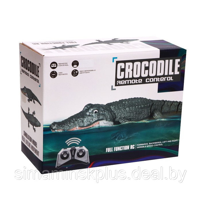 Крокодил радиоуправляемый, плавает, работает от аккумулятора, цвет зелёный - фото 7 - id-p200359975