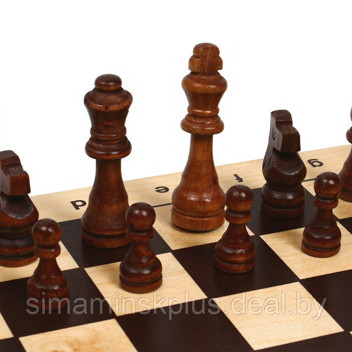 Шахматы турнирные, доска дерево 43 х 43 см, фигуры дерево, король h-9 см - фото 4 - id-p200358875