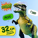 Динозавр радиоуправляемый T-Rex, световые и звуковые эффекты, работает от батареек, цвет зелёный, фото 2