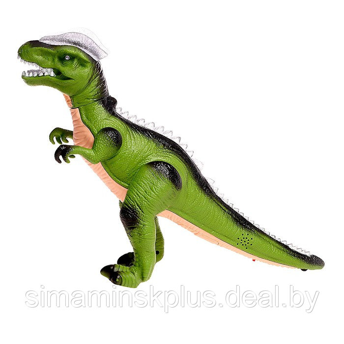 Динозавр радиоуправляемый T-Rex, световые и звуковые эффекты, работает от батареек, цвет зелёный - фото 7 - id-p200359993