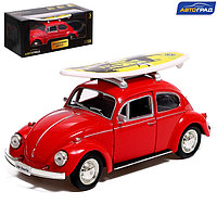 Машина металлическая VOLKSWAGEN BEETLE 1967, 1:32, открываются двери, инерция, цвет красный