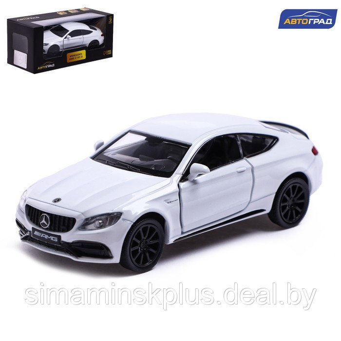 Машина металлическая MERCEDES-AMG C63 S COUPE, 1:32, открываются двери, инерция, цвет белый - фото 1 - id-p200355905