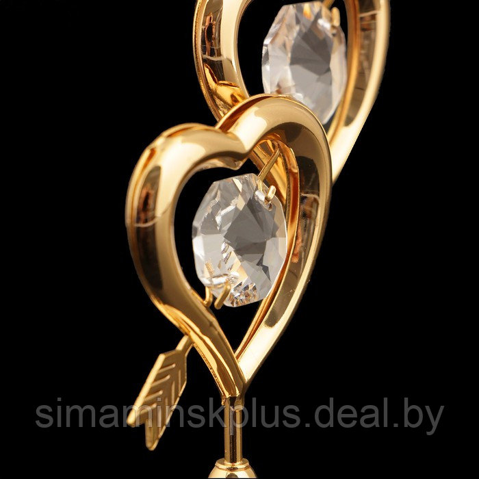 Сувенир «Сердца», 7×6×3 см, с кристаллами - фото 3 - id-p200351319