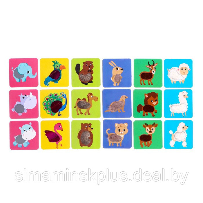 Настольная игра для малышей «Тактильное лото», животные - фото 2 - id-p200360126