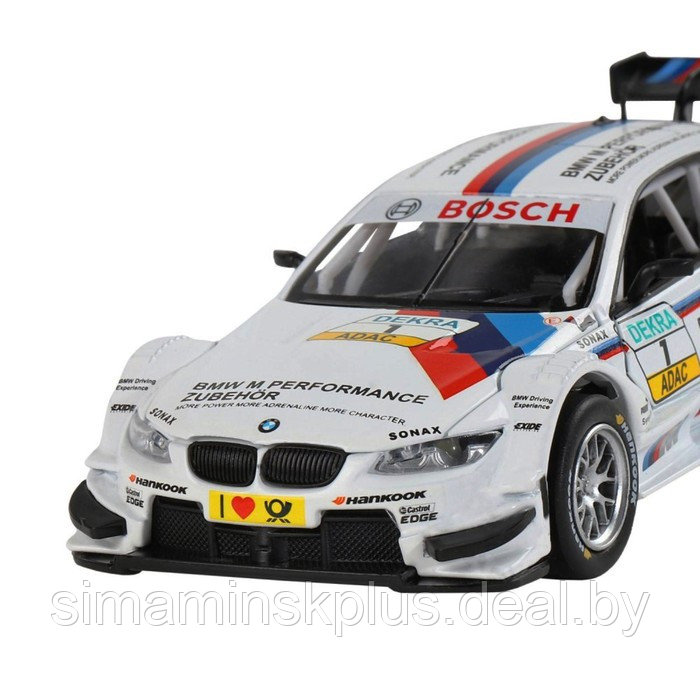 Машина металлическая BMW M3 DTM 1:32, инерция, световые и звуковые эффекты, открываются двери, цвет белый - фото 4 - id-p200355993