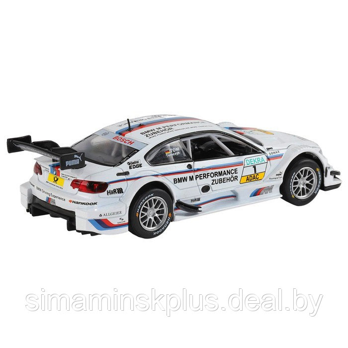 Машина металлическая BMW M3 DTM 1:32, инерция, световые и звуковые эффекты, открываются двери, цвет белый - фото 5 - id-p200355993