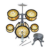 Барабанная установка «Голд», 5 барабанов, тарелка, палочки, стульчик, педаль, фото 3