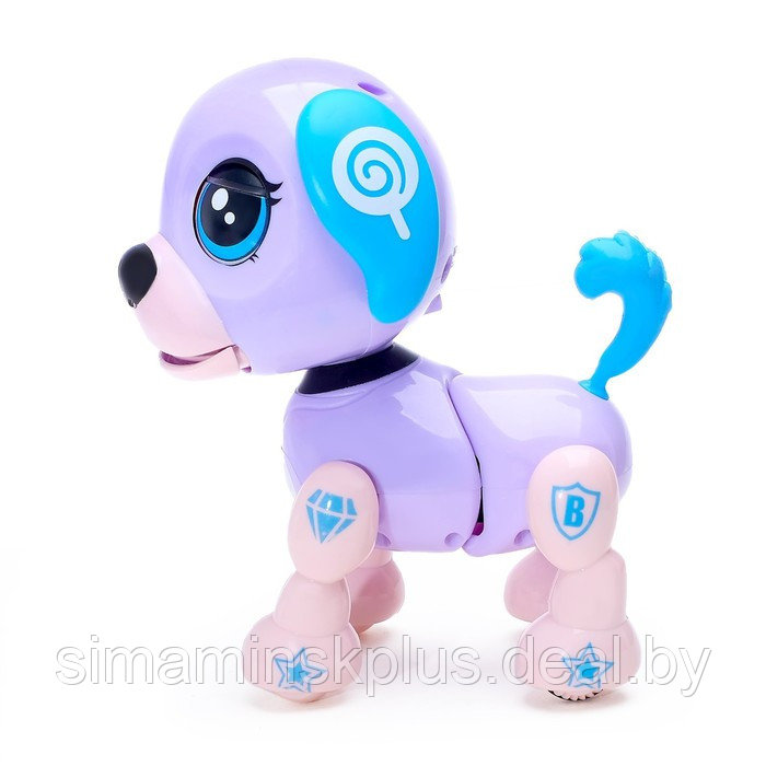 Интерактивная игрушка-щенок «Маленький друг», поёт песенки, отвечает на вопросы, цвет фиолетовый - фото 2 - id-p200360165