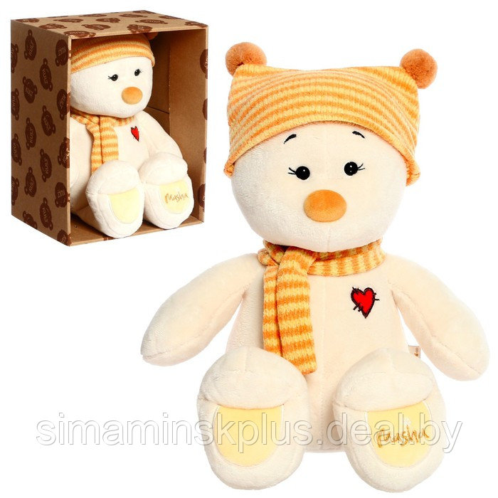 Мягкая игрушка «Медведь Masha» в шапке, 30 см - фото 1 - id-p200358270
