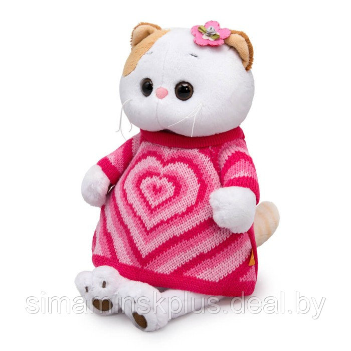 Мягкая игрушка «Ли-Ли в вязаном платье с сердцем», 24 см - фото 2 - id-p200358299