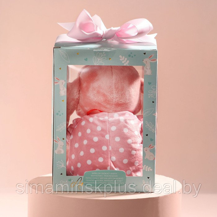 Мягкая игрушка «Зайка Ла-Пу-Ля в камбинизоне», цвет розовый, 20 см - фото 5 - id-p200357418