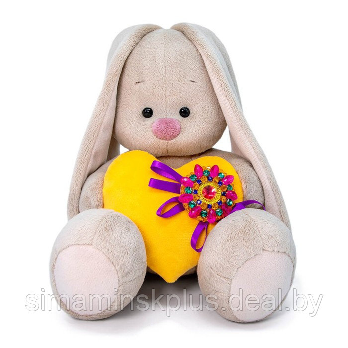 Мягкая игрушка «Зайка Ми с сердечком с брошкой», 18 см - фото 1 - id-p200357489