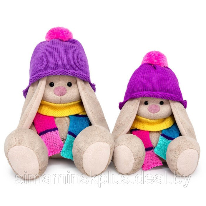 Мягкая игрушка «Зайка Ми в шапке и полосатом шарфе», 18 см - фото 4 - id-p200357500
