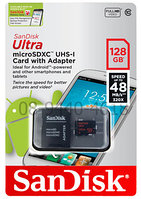 Карта памяти MicroSDXC 128GB SanDisk Ultra® UHS-I, Class 10, 48 МБ/с