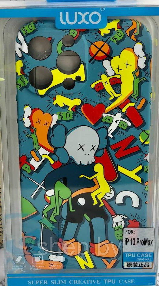 Чехол KAWS закрытого типа ,светится в темноте, IPhone 13 PRO Max