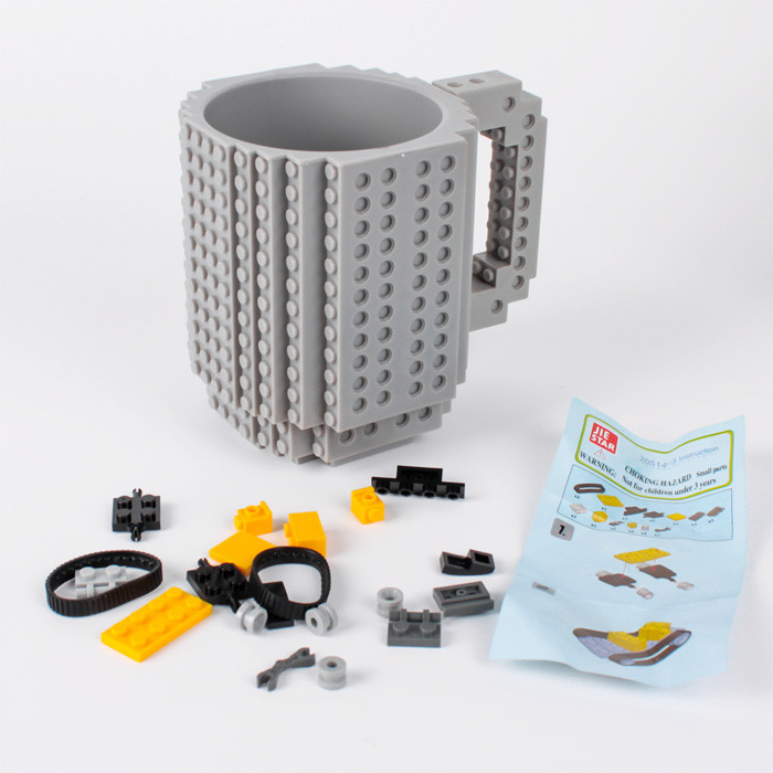 Подарочная кружка -конструктор Лего. Серый - фото 6 - id-p200374709