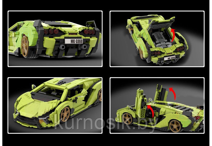 Конструктор 10011 MOULD KING Автомобиль Lamborghini Sian, 1133 детали - фото 5 - id-p200375475