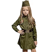 Детский военный костюм Солдатка платье хлопок Пуговка