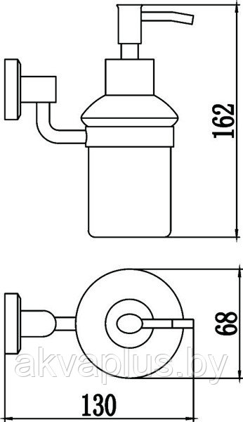 Savol Дозатор для ж/ мыла настенный S-009531 хром - фото 2 - id-p200383834