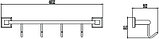 Savol Планка с 4 крючками S-009574 хром, фото 2