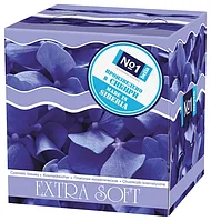 Bella №1 Extra soft Платочки бумажные косметические двухслойные (голубые лепестки), 80 шт