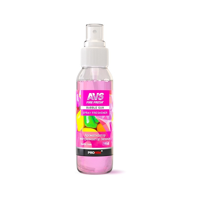 Ароматизатор-нейтрализатор запахов AVS AFS-003 Stop Smell (аром.BubbleGum/Бабл гам)(спрей100мл.) - фото 1 - id-p200387750