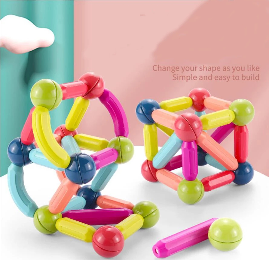 Магнитный конструктор Magnetic Sticks шарики и палочки для детей 42 деталей - фото 3 - id-p200387818