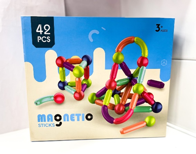 Магнитный конструктор Magnetic Sticks шарики и палочки для детей 42 деталей - фото 1 - id-p200387818
