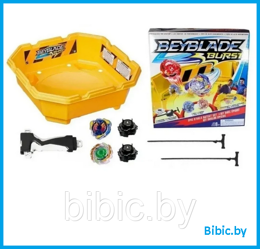 Набор Арена Бейблэйд Берст (Beyblade burst) с 2-мя светящимися волчками, детская настольная игра волчок