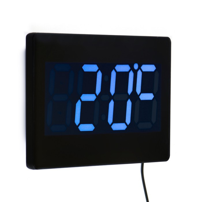 Часы электронные настенные, настольные "Соломон", с будильником, 15.5 х 23.5 см, синие цифры - фото 3 - id-p200389121