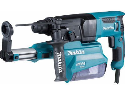 Перфоратор MAKITA HR 2650 в чем. + система пылеудаления (800 Вт, 2.4 Дж, 3 реж., патрон SDS-plus, вес 4.1 кг)