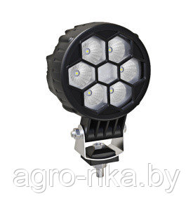 Фара рабочая LED 30W/60 (6x5W) 2500 lm (floodlight - широкий луч) круглый корпус - фото 1 - id-p180535031