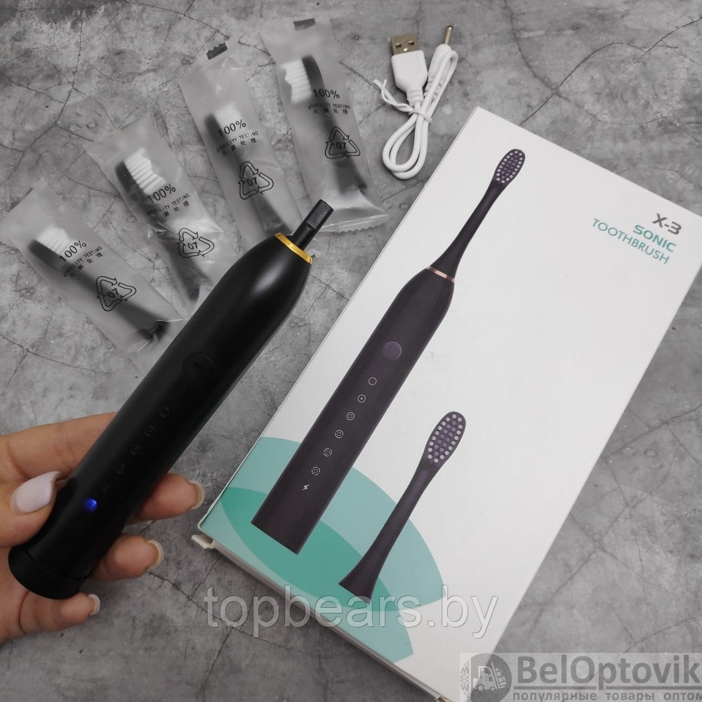 Электрическая зубная щётка Sonic toothbrush x-3 Белый корпус - фото 7 - id-p200480850