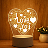 3 D Creative Desk Lamp (Настольная лампа голограмма 3Д, ночник)  "I Love You", фото 2