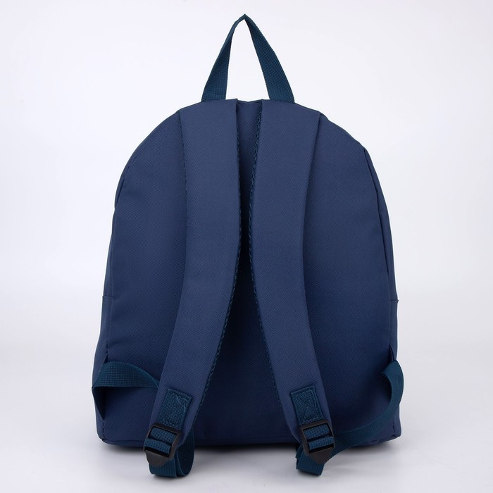 Рюкзак текстильный, с переливающейся нашивкой ART, темно-синий - фото 7 - id-p182956385