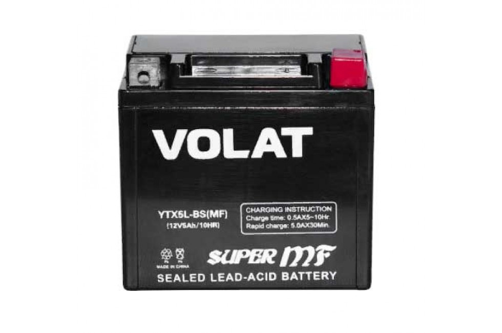 Аккумулятор VOLAT (7 Ah) 100 A, 12 V Обратная, R+ YTX7L-BS (MF)  113x70x130