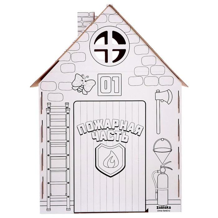 Дом-раскраска из картона «Пожарная станция» - фото 2 - id-p162759314