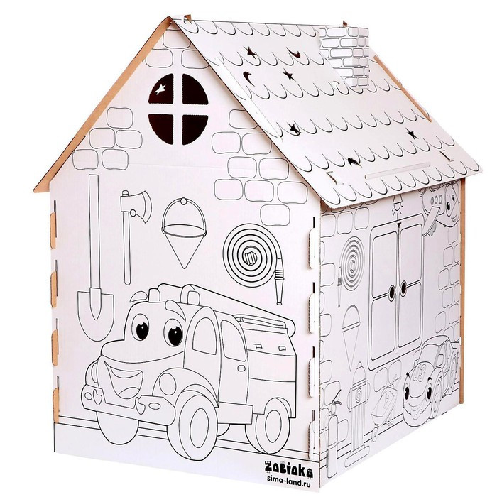 Дом-раскраска из картона «Пожарная станция» - фото 5 - id-p162759314